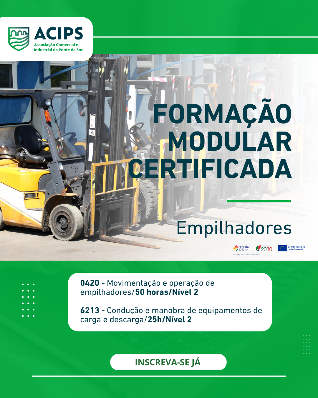 Formação Modular Certificada em Empilhadores – Inscrições Abertas